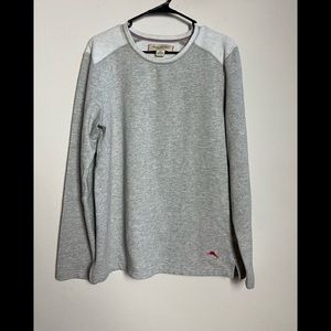 TOMMY BAHAMA GRAY FLEECE LINED RAGLAN SLEEVE SWEATSHIRT SIZE MEDIUM PREOWNED